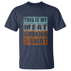 BBQ Smoker Themed Retro - Vintage My Meat Smoking T Shirt TS01 Navy Print Your Wear