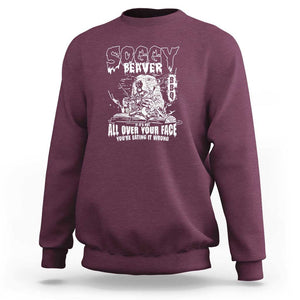 Soggy Beaver BBQ Sweatshirt It's Over Face The Beaver TS01 Maroon Print Your Wear