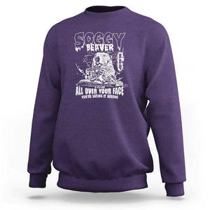 Soggy Beaver BBQ Sweatshirt It's Over Face The Beaver TS01 Purple Print Your Wear