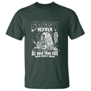 Soggy Beaver BBQ T Shirt It's Over Face The Beaver TS01 Dark Forest Green Print Your Wear