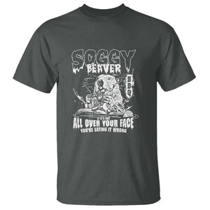 Soggy Beaver BBQ T Shirt It's Over Face The Beaver TS01 Dark Heather Print Your Wear