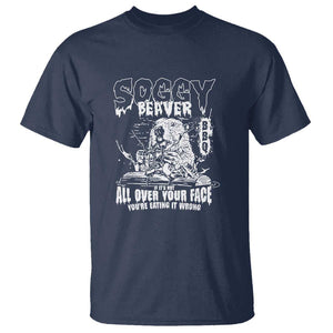 Soggy Beaver BBQ T Shirt It's Over Face The Beaver TS01 Navy Print Your Wear