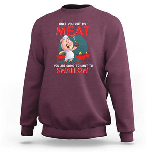 Funny BBQ Sweatshirt TS01 Maroon Print Your Wear