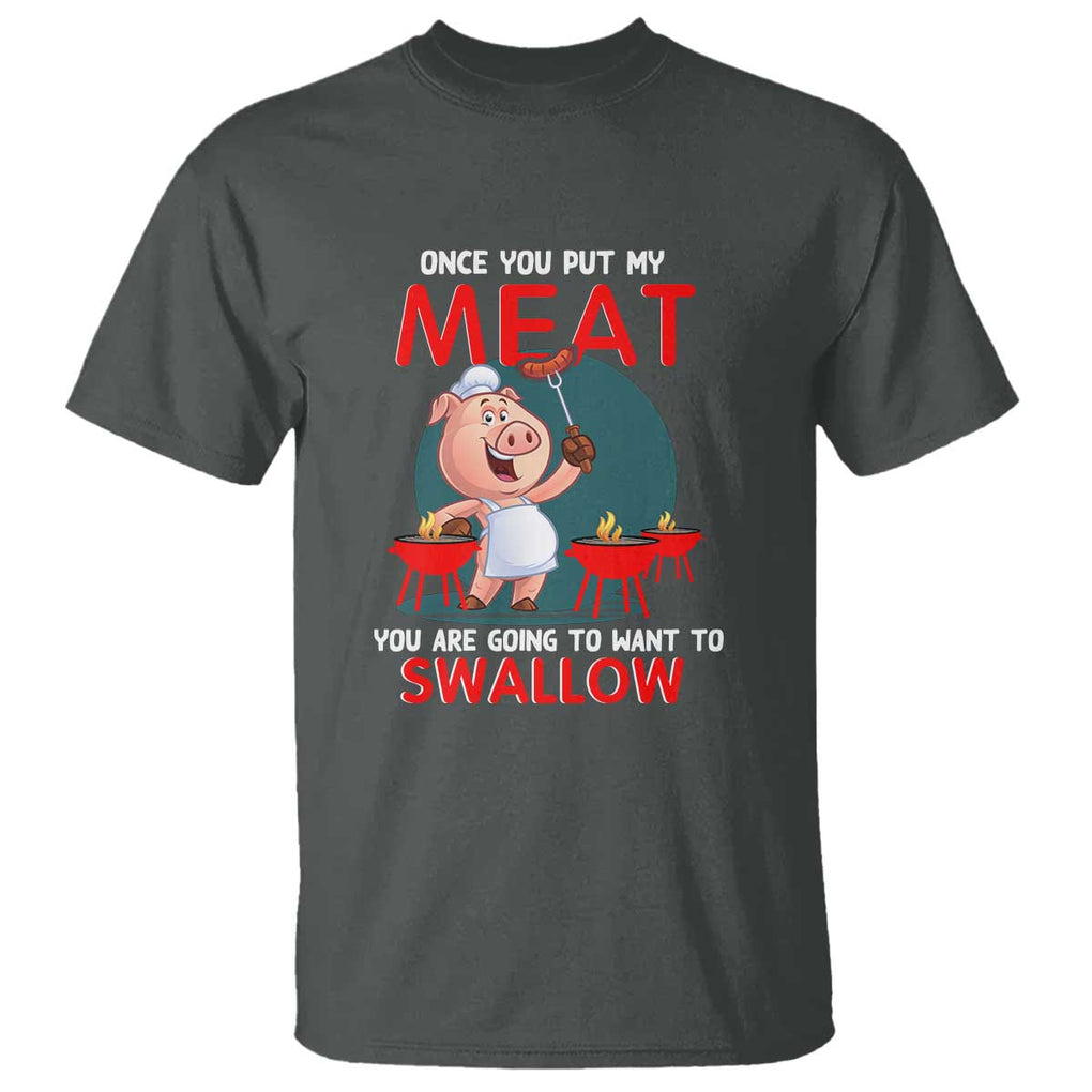 Funny BBQ T Shirt TS01 Dark Heather Print Your Wear