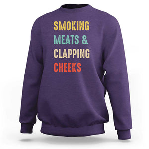 Smoking Meats And Clapping Cheeks Funny BBQ Meat Smoking Sweatshirt TS01 Purple Print Your Wear