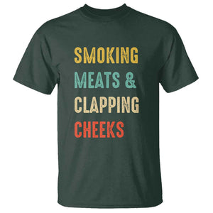 Smoking Meats And Clapping Cheeks Funny BBQ Meat Smoking T Shirt TS01 Dark Forest Green Print Your Wear