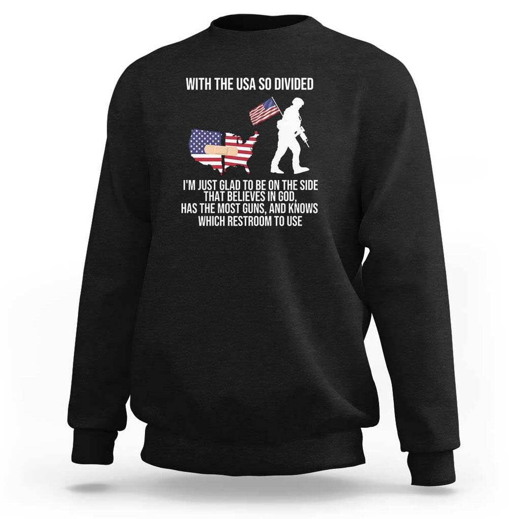 Patriotic USA Flag Sweatshirt Believe in God American Pride TS01 Black Print Your Wear