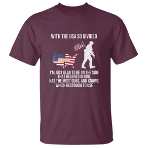 Patriotic USA Flag T Shirt Believe in God American Pride TS01 Maroon Print Your Wear