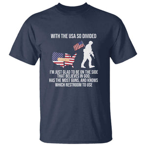 Patriotic USA Flag T Shirt Believe in God American Pride TS01 Navy Print Your Wear