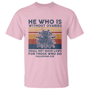 He Who Is Without Ovaries Shall Not Make Laws - Feminist Women's Rights T Shirt TS01 Light Pink Print Your Wear