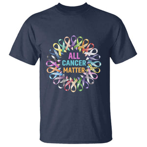 All Cancer Matters T Shirt for Health Advocacy - Support Awareness TS01 Navy Print Your Wear