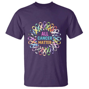 All Cancer Matters T Shirt for Health Advocacy - Support Awareness TS01 Purple Print Your Wear