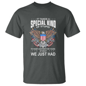 Patriotic Eagle Design T Shirt It Takes a Special Kind of Stupid TS01 Dark Heather Print Your Wear