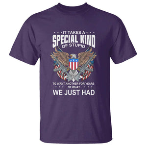 Patriotic Eagle Design T Shirt It Takes a Special Kind of Stupid TS01 Purple Print Your Wear