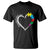 Autism Acceptance T Shirt Accept Understand Love Spectrum Jigsaw Puzzle Heart TS01 Black Printyourwear