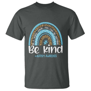 Autism Awareness T Shirt In A World Where You Can Be Anything Be Kind Blue Rainbow TS01 Dark Heather Printyourwear