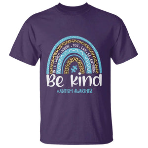 Autism Awareness T Shirt In A World Where You Can Be Anything Be Kind Blue Rainbow TS01 Purple Printyourwear