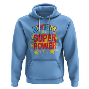 Proud Autism Hoodie My Superpower TS01 Carolina Blue Printyourwear