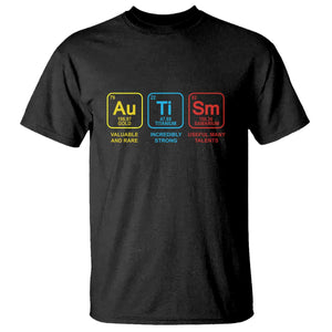 Autism Awareness T Shirt Chemical Elements Periodic Table ASD TS01 Black Printyourwear