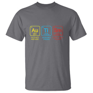 Autism Awareness T Shirt Chemical Elements Periodic Table ASD TS01 Charcoal Printyourwear