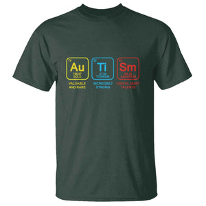 Autism Awareness T Shirt Chemical Elements Periodic Table ASD TS01 Dark Forest Green Printyourwear