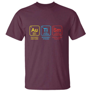 Autism Awareness T Shirt Chemical Elements Periodic Table ASD TS01 Maroon Printyourwear