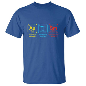 Autism Awareness T Shirt Chemical Elements Periodic Table ASD TS01 Royal Blue Printyourwear