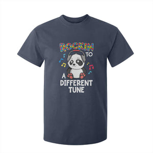Panda Autism T Shirt For Kid Rockin' To A Different Tune Cute Kids TS01 Navy Print Your Wear