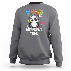 Panda Autism Sweatshirt Rockin' To A Different Tune Cute Kids TS01 Charcoal Print Your Wear