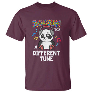 Panda Autism T Shirt Rockin' To A Different Tune Cute Kids TS01 Maroon Print Your Wear