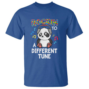 Panda Autism T Shirt Rockin' To A Different Tune Cute Kids TS01 Royal Blue Print Your Wear