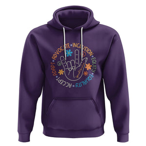 Sped Teacher Hoodie Special Education Autism Accept Adapt Advocate Inclusion Equity Equality TS01 Purple Printyourwear