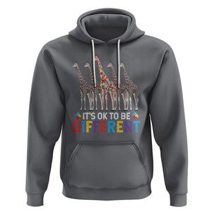 Giraffe Autism Hoodie It's Ok To Be Different Puzzle Support TS01 Charcoal Printyourwear