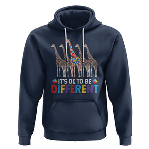 Giraffe Autism Hoodie It's Ok To Be Different Puzzle Support TS01 Navy Printyourwear