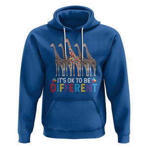 Giraffe Autism Hoodie It's Ok To Be Different Puzzle Support TS01 Royal Blue Printyourwear