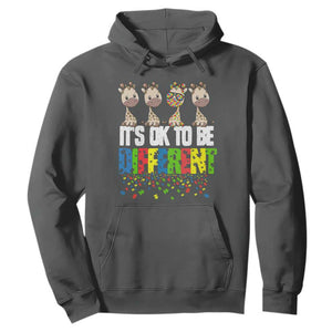 Giraffe Autism Hoodie It's Ok To Be Different Jigsaw Puzzle TS01 Dark Heather Printyourwear