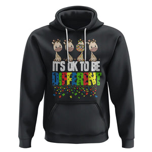 Giraffe Autism Hoodie It's Ok To Be Different Jigsaw Puzzle TS01 Black Printyourwear