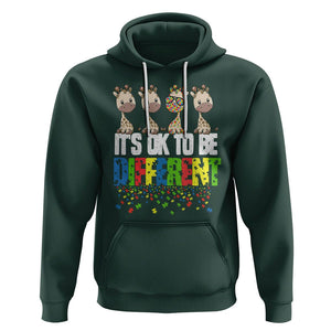 Giraffe Autism Hoodie It's Ok To Be Different Jigsaw Puzzle TS01 Dark Forest Green Printyourwear