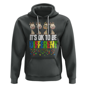 Giraffe Autism Hoodie It's Ok To Be Different Jigsaw Puzzle TS01 Dark Heather Printyourwear