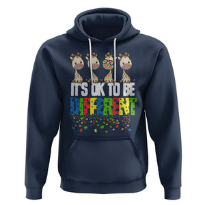 Giraffe Autism Hoodie It's Ok To Be Different Jigsaw Puzzle TS01 Navy Printyourwear