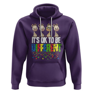 Giraffe Autism Hoodie It's Ok To Be Different Jigsaw Puzzle TS01 Purple Printyourwear