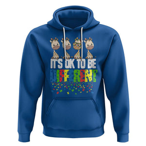 Giraffe Autism Hoodie It's Ok To Be Different Jigsaw Puzzle TS01 Royal Blue Printyourwear