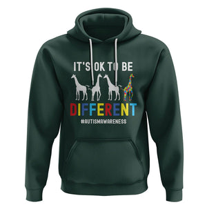 Giraffe Autism Hoodie It's Ok To Be Different Jigsaw Puzzle TS01 Dark Forest Green Printyourwear