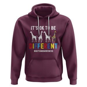 Giraffe Autism Hoodie It's Ok To Be Different Jigsaw Puzzle TS01 Maroon Printyourwear