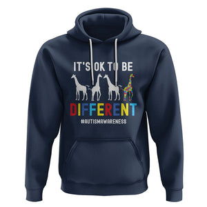 Giraffe Autism Hoodie It's Ok To Be Different Jigsaw Puzzle TS01 Navy Printyourwear