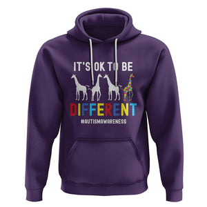 Giraffe Autism Hoodie It's Ok To Be Different Jigsaw Puzzle TS01 Purple Printyourwear