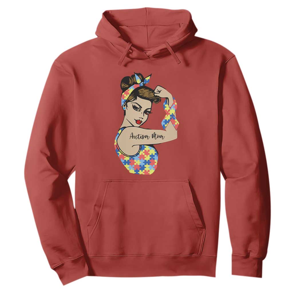 Autism Mom Hoodie Strong Woman Understand Love Support TS01 Red Printyourwear