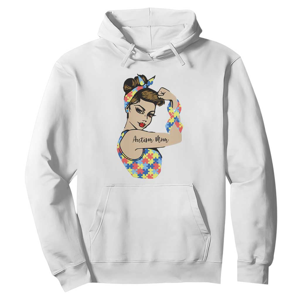 Autism Mom Hoodie Strong Woman Understand Love Support TS01 White Printyourwear