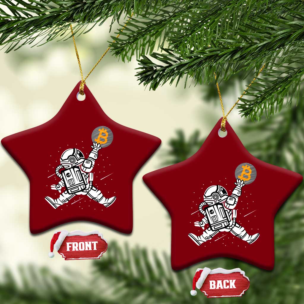 Funny Crypto Investing Ceramic Ornament Bitcoin HODL BTC Astronaut Trader TS02 Print Your Wear