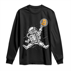 Funny Crypto Investing Long Sleeve Shirt Bitcoin HODL BTC Astronaut Trader TS02 Black Print Your Wear